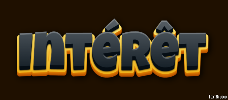 Intérêt Efeito de texto