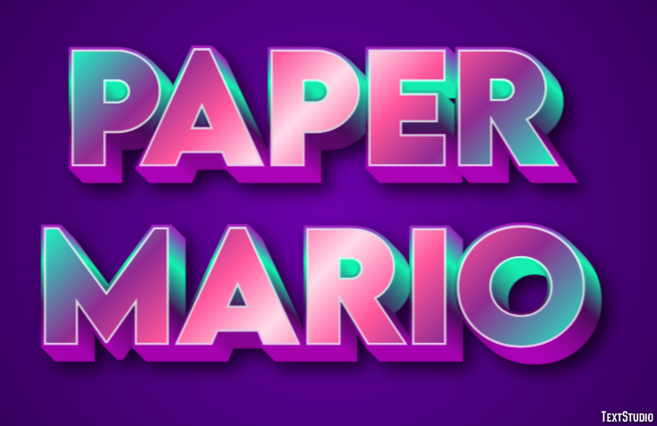 Paper Mario Text Effect