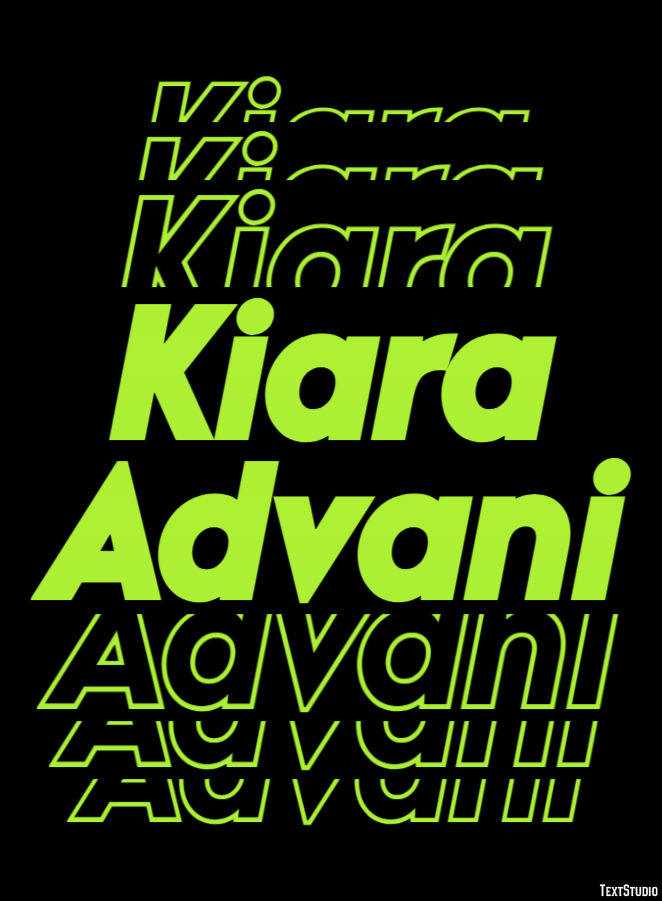 Kiara Advani Efeito de texto