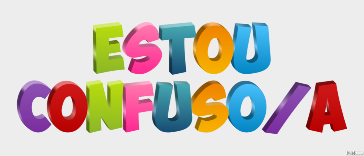 Estou confuso/a Efeito de texto