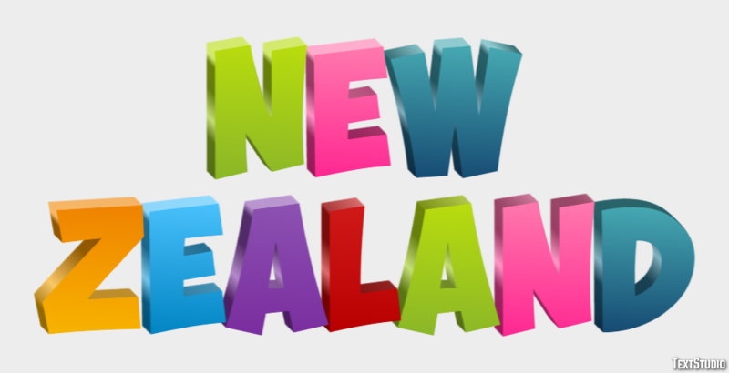 New Zealand Effetto testo