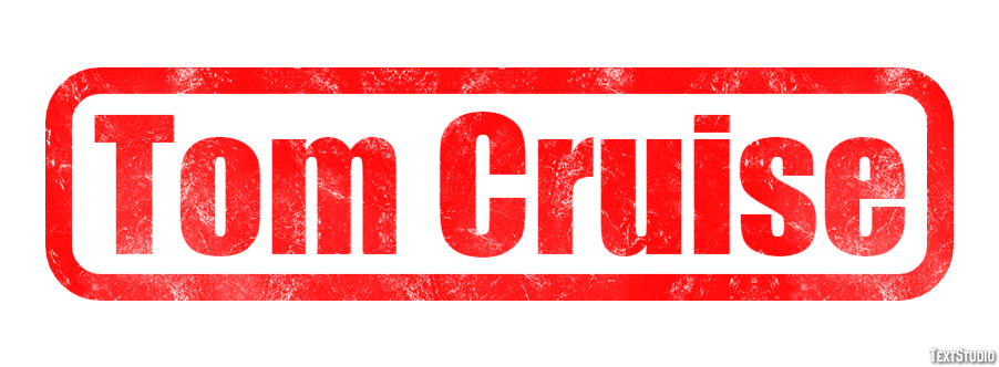Tom Cruise Efeito de texto