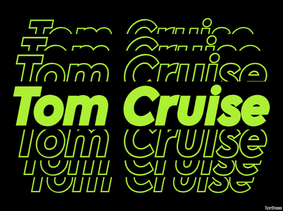Tom Cruise Efeito de texto