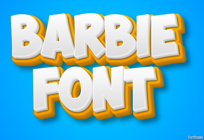 Barbie Font Efecto de Texto