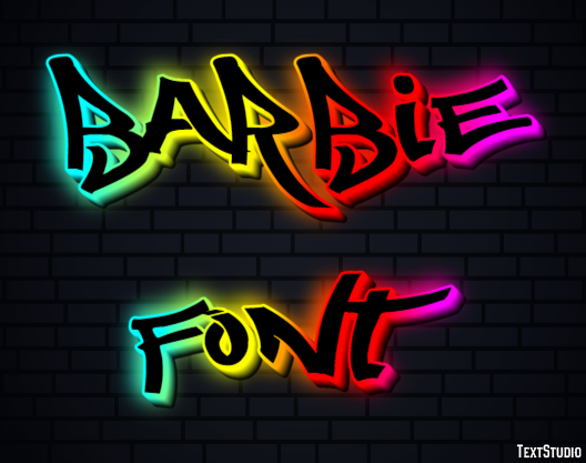 Barbie Font Efecto de Texto