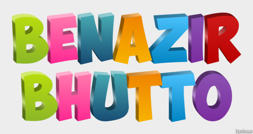 Benazir Bhutto Text Effect