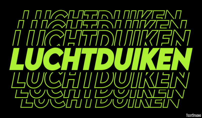 Luchtduiken Tekst effect