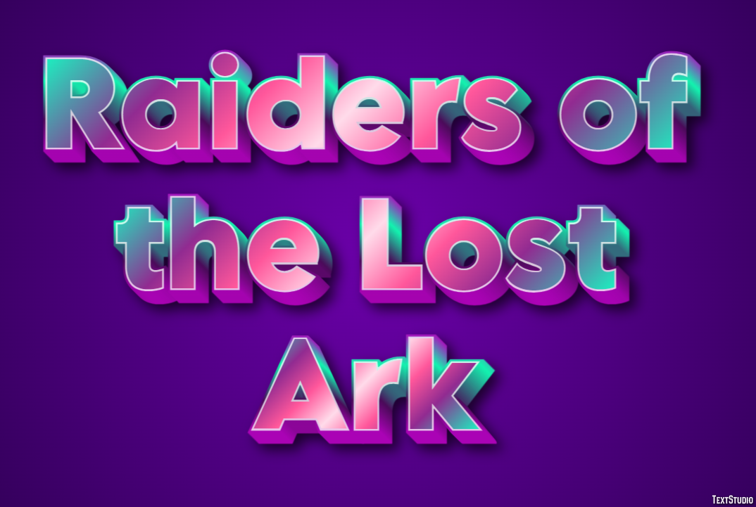 Raiders of the Lost Ark Text effect