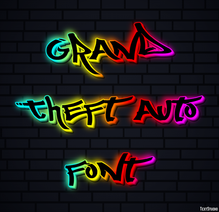 Grand Theft Auto Font テキスト効果