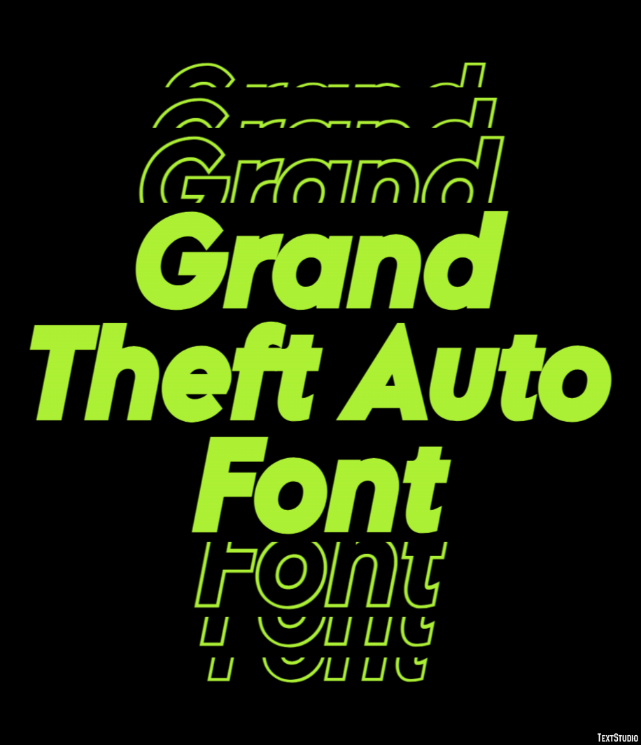 Grand Theft Auto Font Efeito de texto