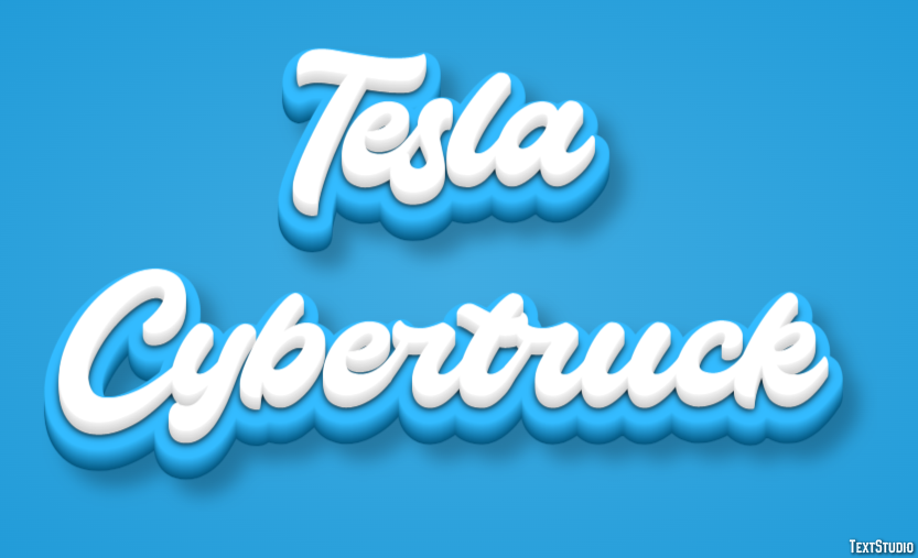Tesla Cybertruck Efeito de texto