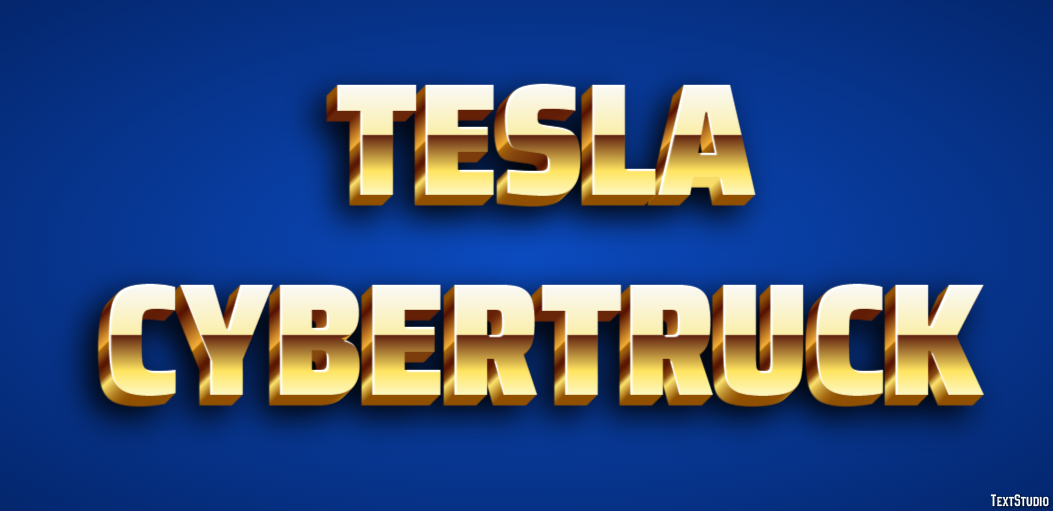 Tesla Cybertruck Efeito de texto