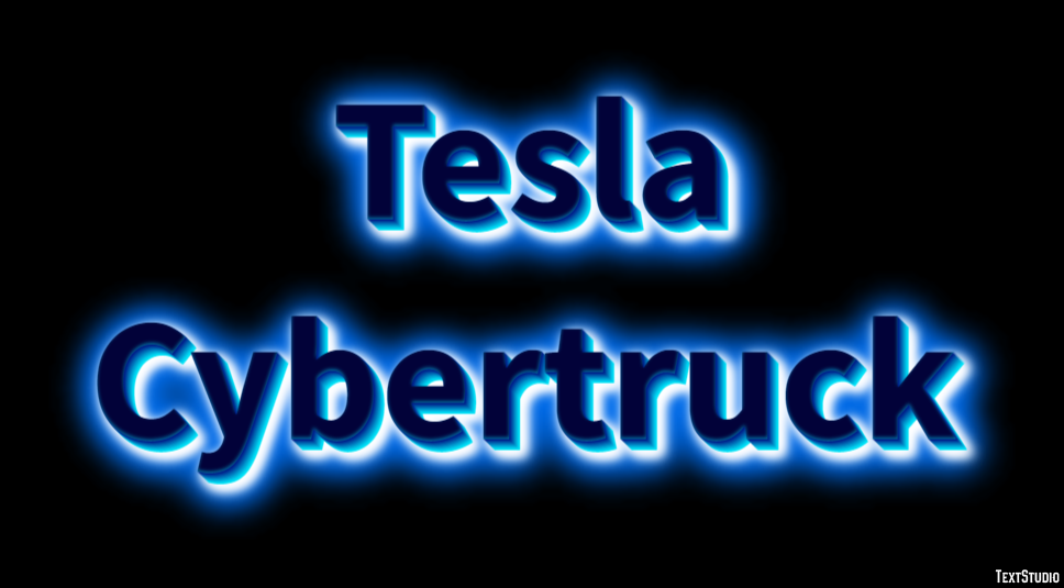 Tesla Cybertruck Efecto de texto