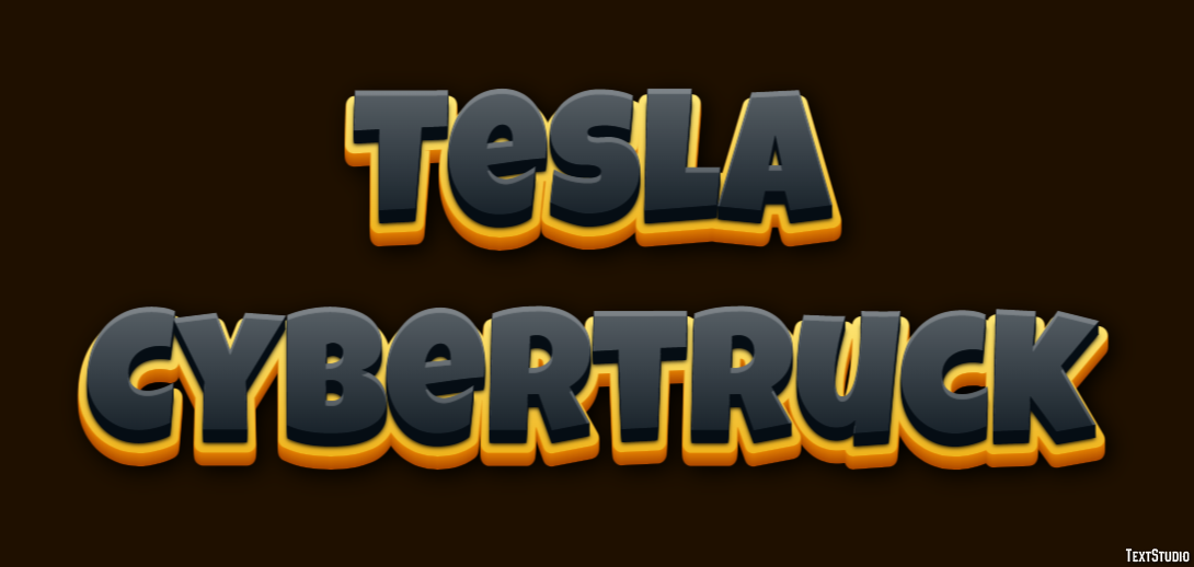 Tesla Cybertruck Efeito de texto