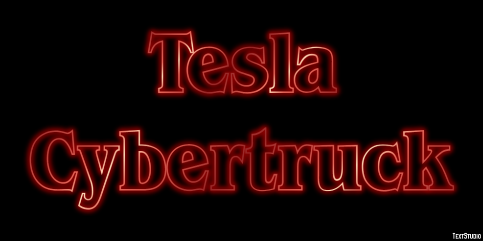 Tesla Cybertruck Efeito de texto