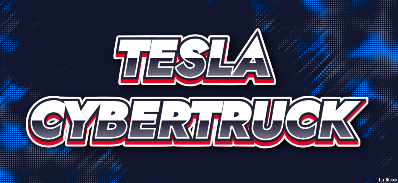 Tesla Cybertruck Efeito de texto