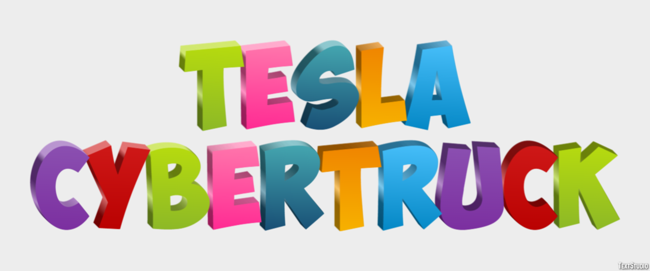 Tesla Cybertruck Efeito de texto