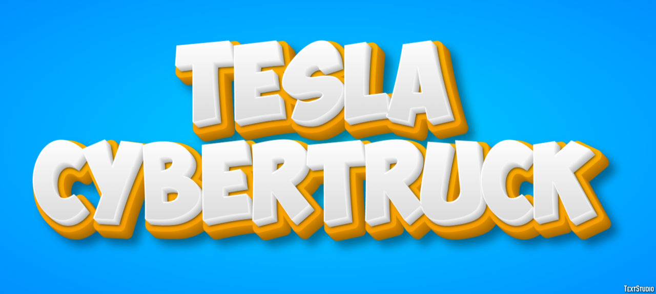 Tesla Cybertruck Efeito de texto