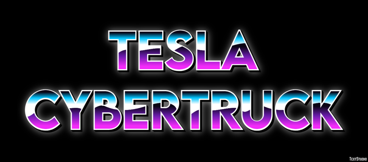 Tesla Cybertruck Efeito de texto