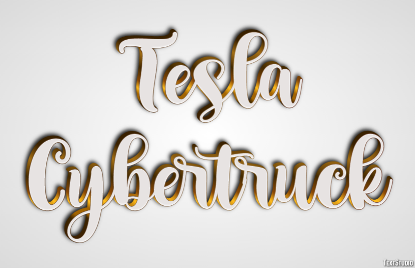 Tesla Cybertruck Efeito de texto