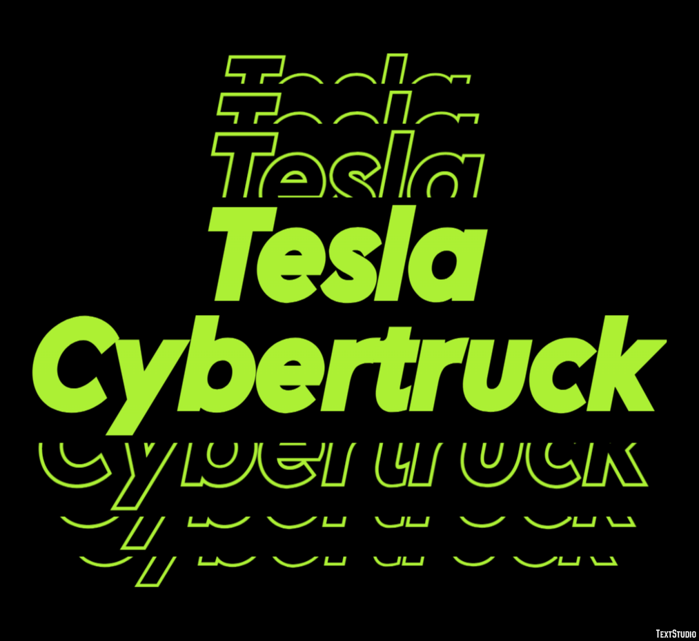 Tesla Cybertruck Efeito de texto