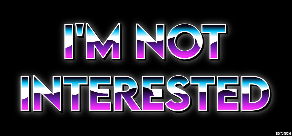 I'm not interested Tekst Effect