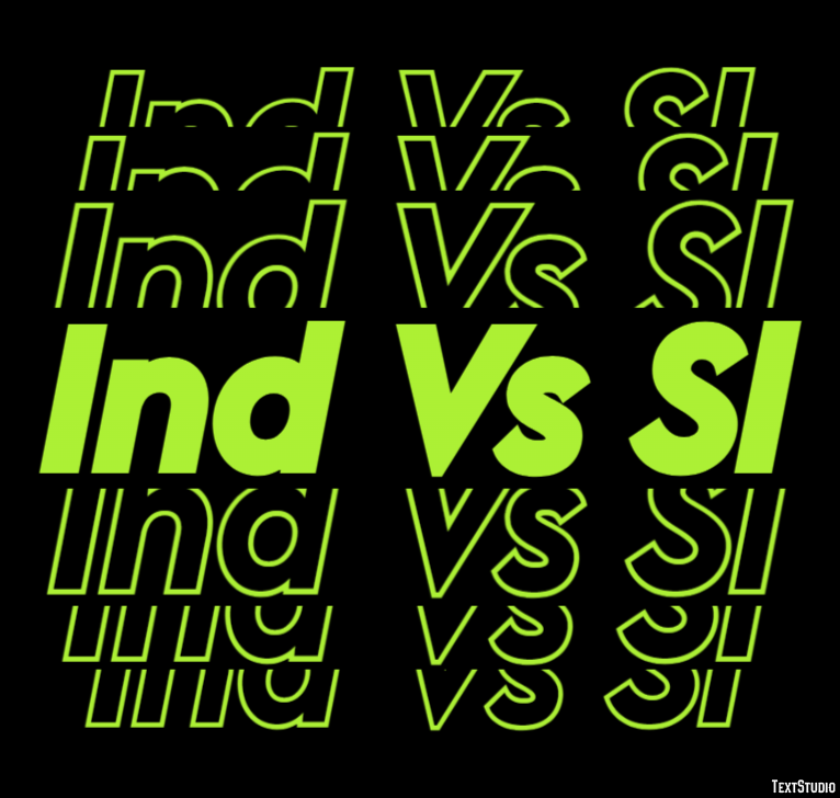 Ind Vs Sl Efeito de texto