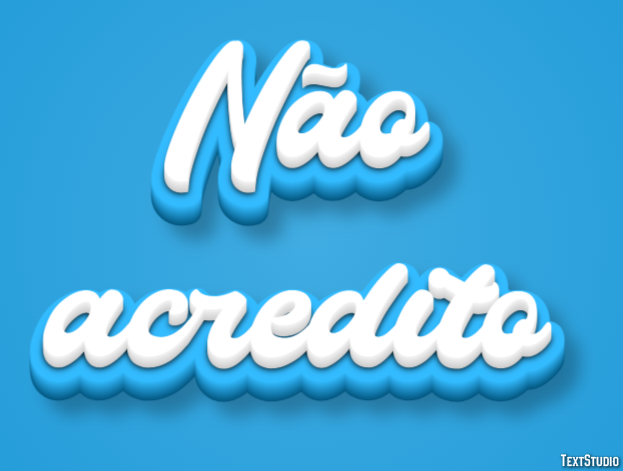 Não acredito Efeito do texto