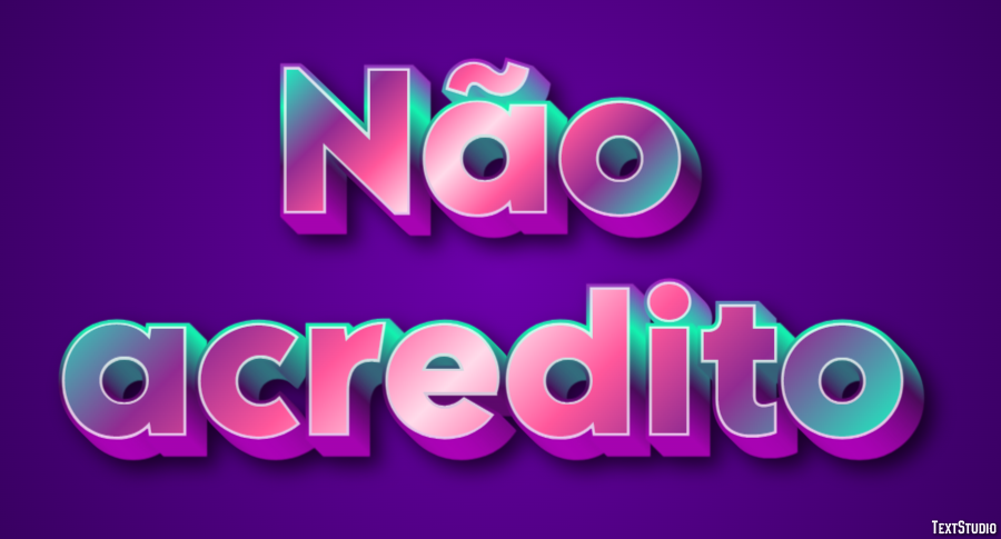 Não acredito Efeito do texto
