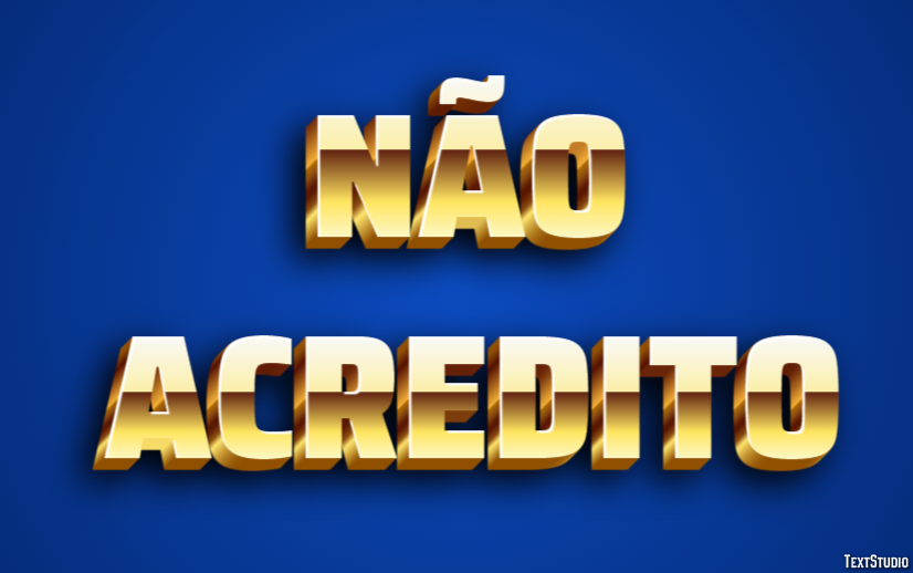 Não acredito Efeito do texto