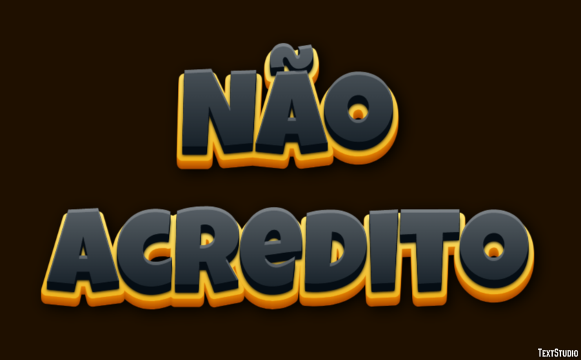 Não acredito Efeito do texto