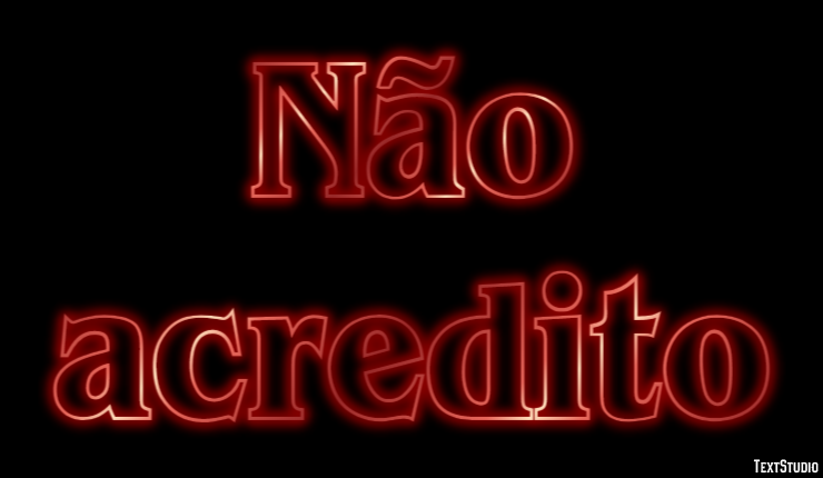 Não acredito Efeito do texto