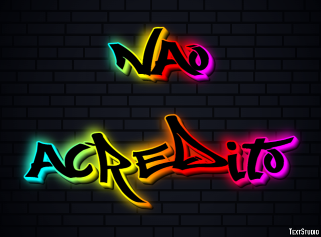 Não acredito Efeito do texto