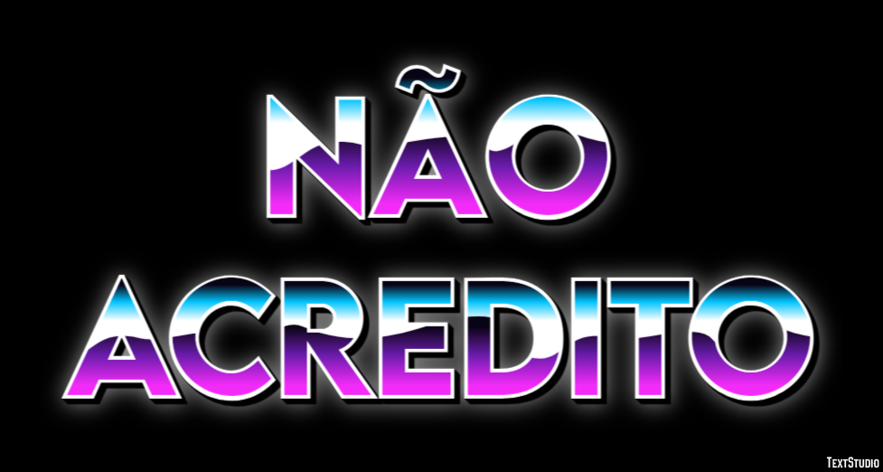 Não acredito Efeito do texto