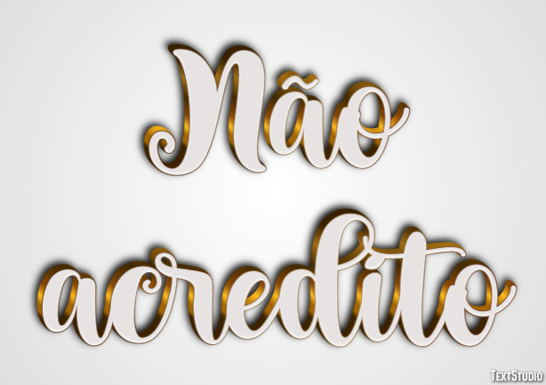Não acredito Efeito do texto