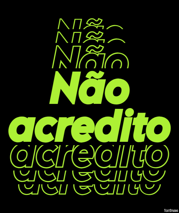 Não acredito Efeito do texto