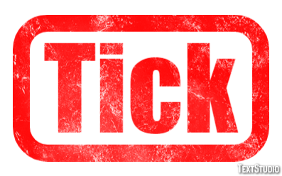Tick Tekst effect