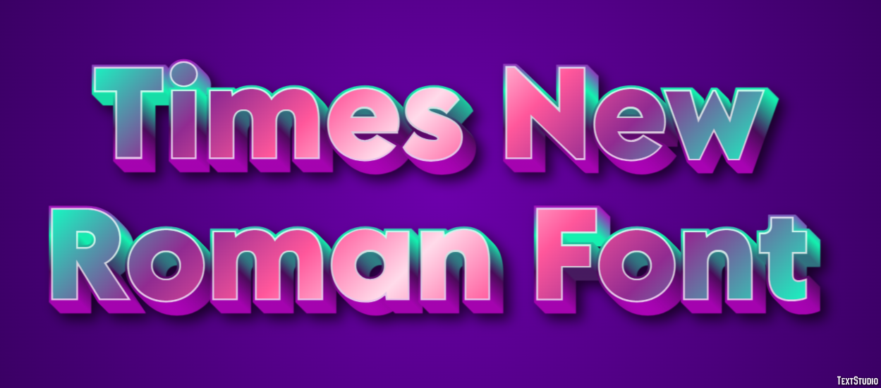 Times New Roman Font Text Effect