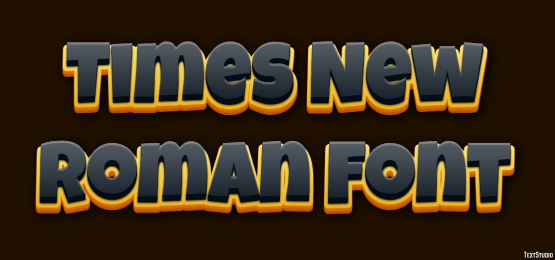 Times New Roman Font Text Effect