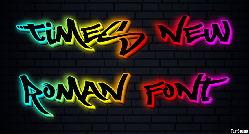 Times New Roman Font Text Effect