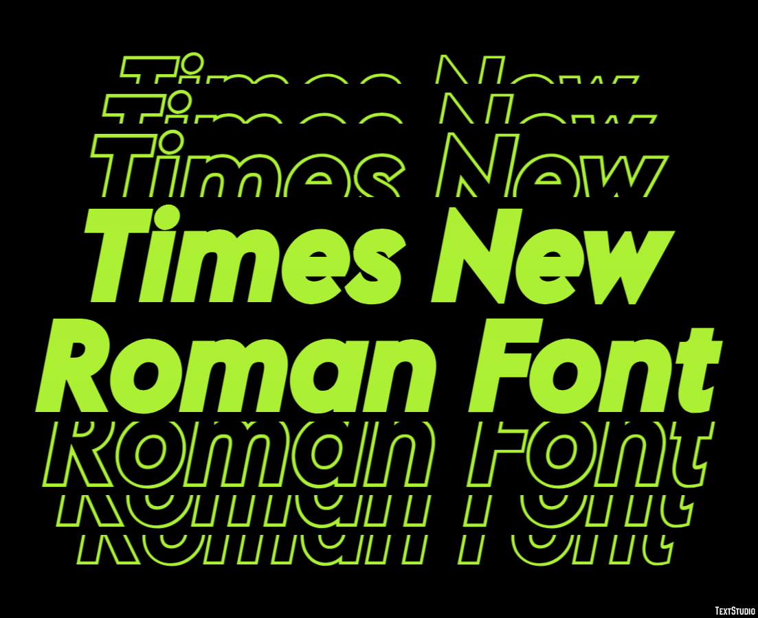 Times New Roman Font Text Effect