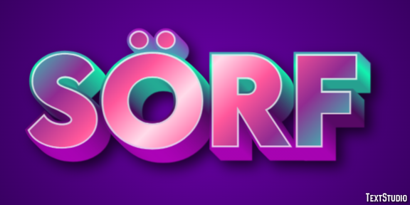 Sörf Efeito de texto