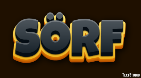 Sörf Efeito de texto