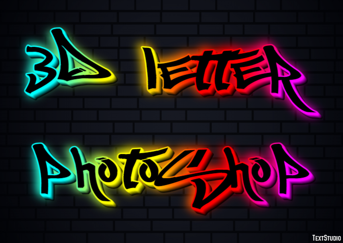 3d Letter Photoshop Text effect
