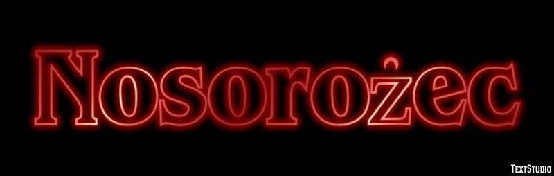 Nosorożec Efecto de texto