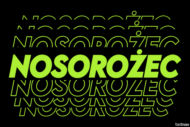 Nosorożec Efekt tekstowy