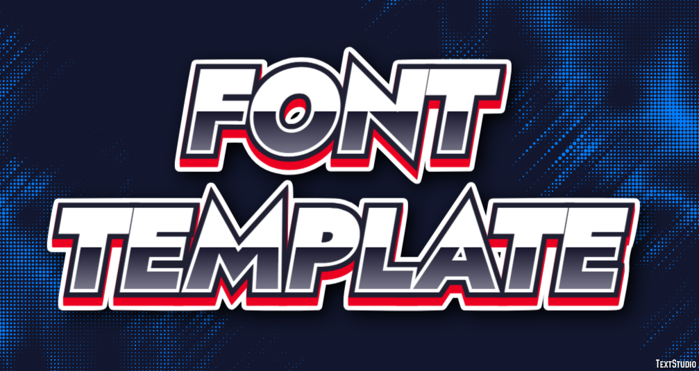 Font Template Efeito do texto