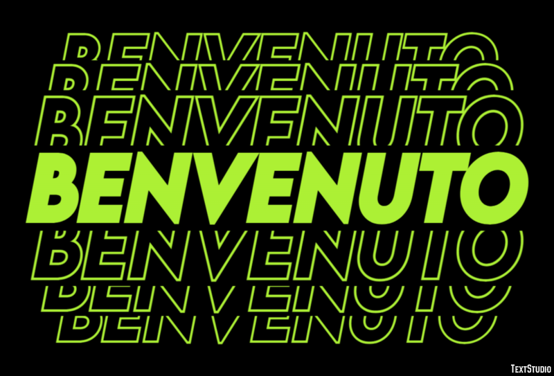 Benvenuto Effetto testo