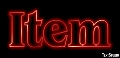 Item Text Effect
