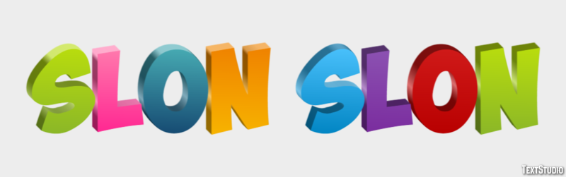 слон slon Efeito de texto